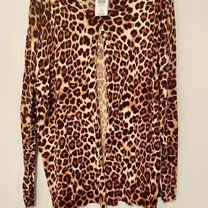 NWT Torrid Leopard Print Button Down Sweater